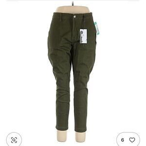 Studio Olive Green Straight Leg Pants